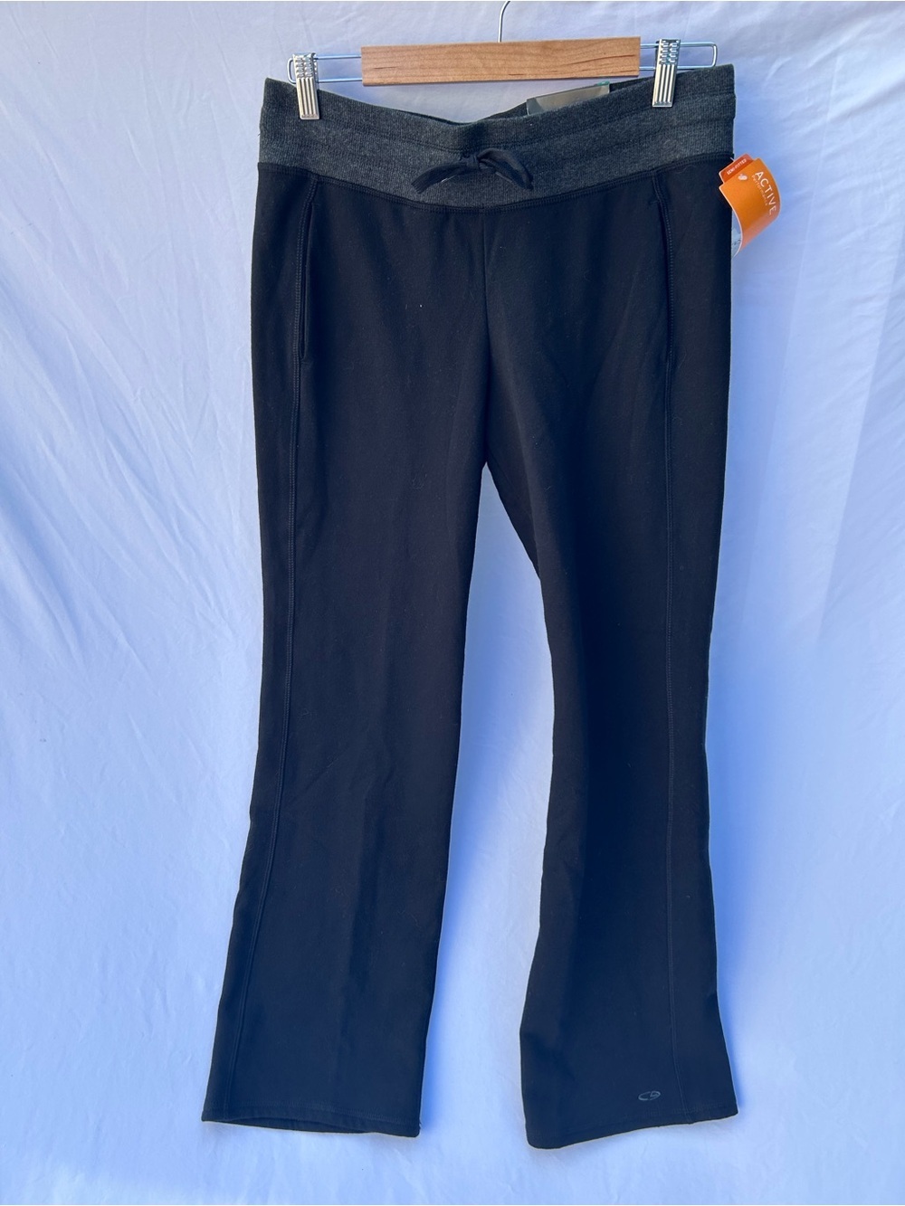 Champion Black Active Yoga Pants with Gray Waistband size medium NWT